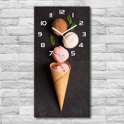 Horloge verticale en verre Glace en gaufrette