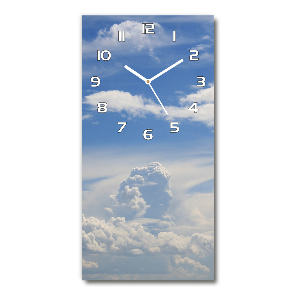 Horloge murale en verre rectangulaire Nuages dans le ciel