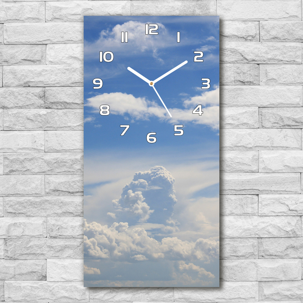 Horloge murale en verre rectangulaire Nuages dans le ciel