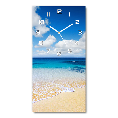 Horloge murale en verre rectangulaire Plage exotique