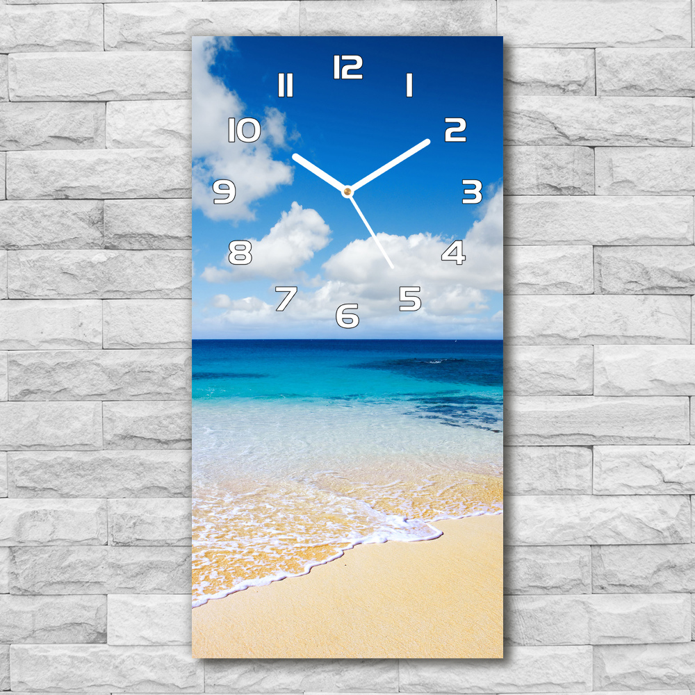 Horloge murale en verre rectangulaire Plage exotique