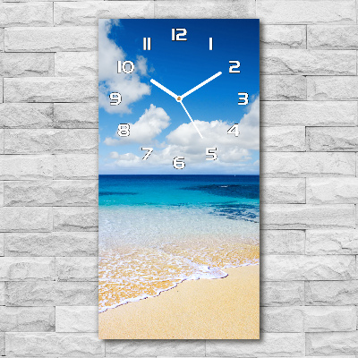 Horloge murale en verre rectangulaire Plage exotique