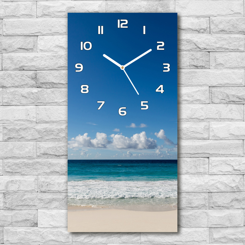 Horloge murale en verre rectangulaire Plage tropicale