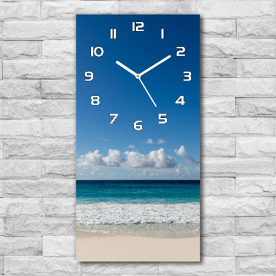 Horloge murale en verre rectangulaire Plage tropicale