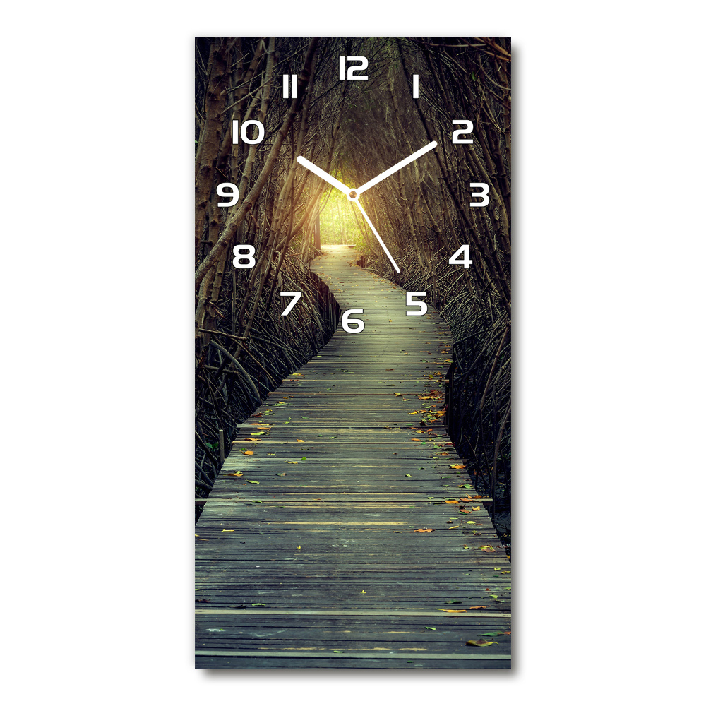 Horloge rectangulaire verticale Chemin dans la forêt