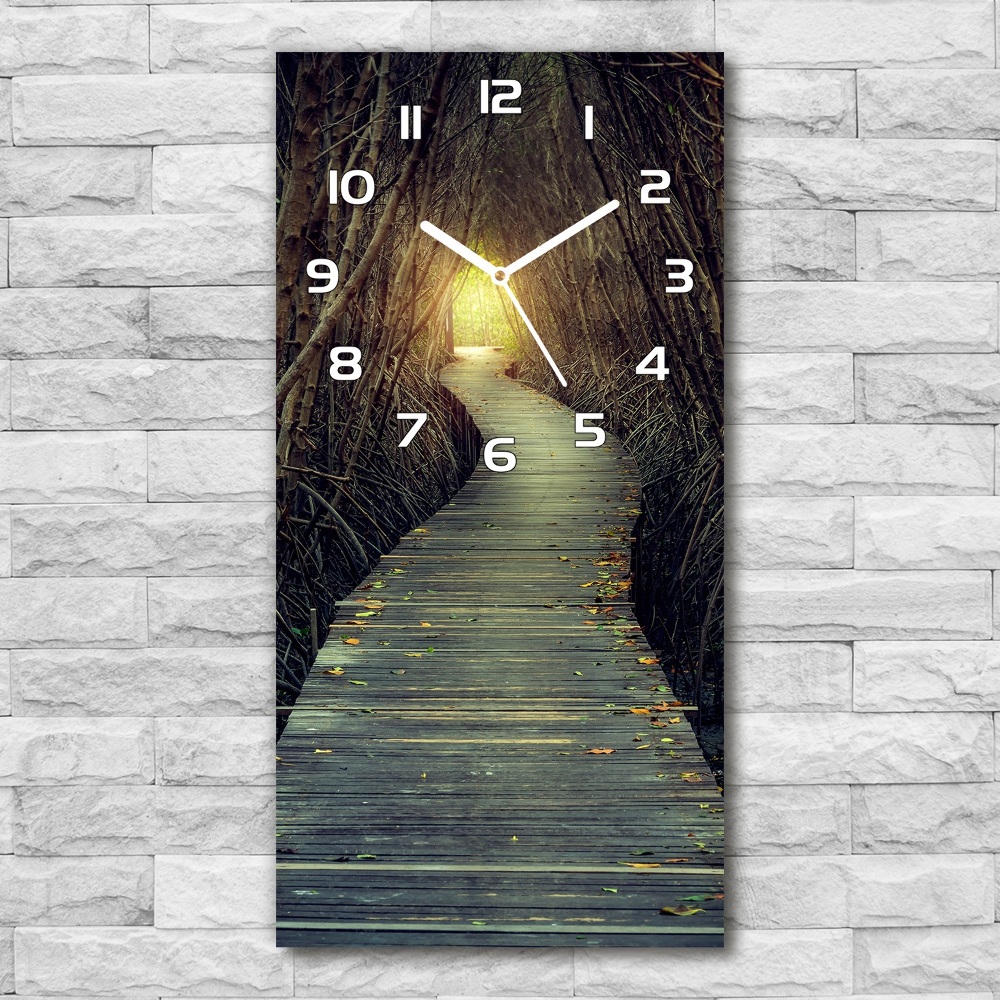 Horloge rectangulaire verticale Chemin dans la forêt