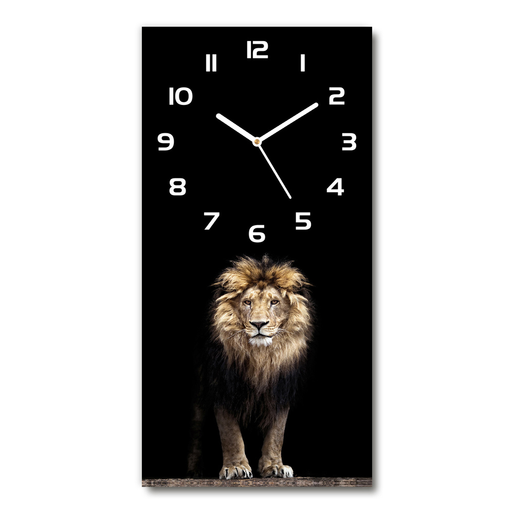 Horloge murale en verre rectangulaire Portrait d'un lion