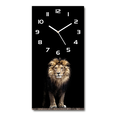 Horloge murale en verre rectangulaire Portrait d'un lion