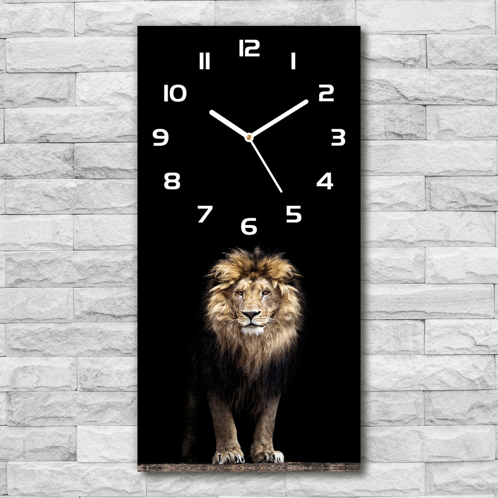 Horloge murale en verre rectangulaire Portrait d'un lion