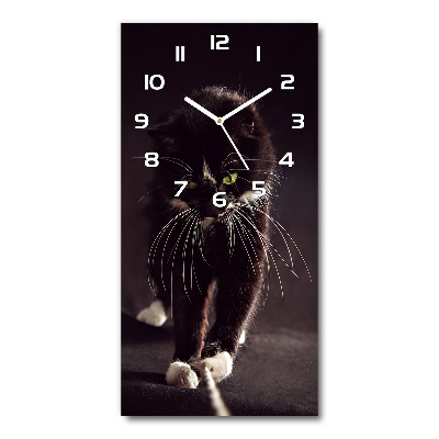 Horloge rectangulaire verticale Chat noir