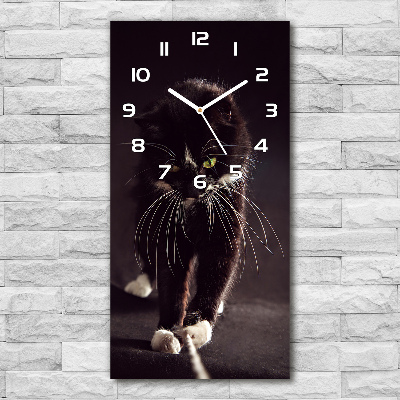 Horloge rectangulaire verticale Chat noir