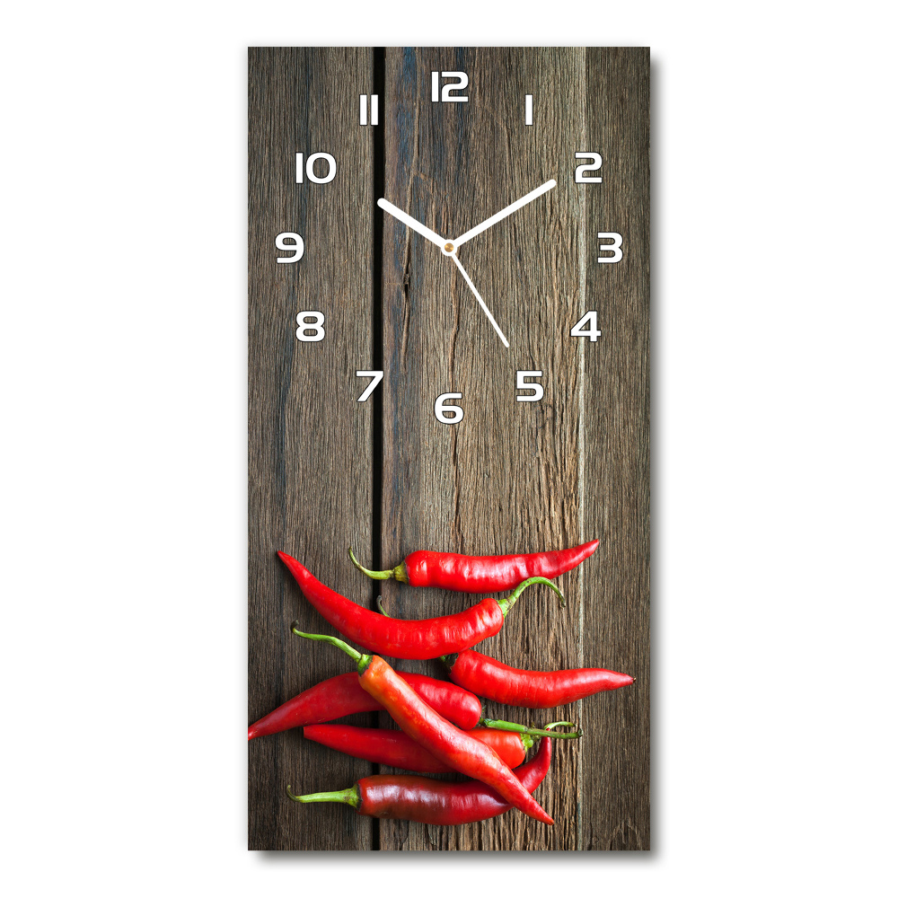 Horloge murale en verre rectangulaire Piments