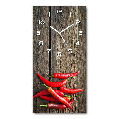 Horloge murale en verre rectangulaire Piments