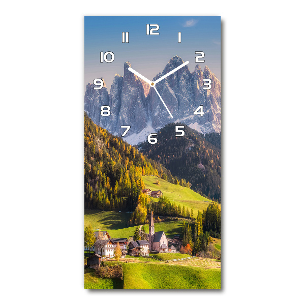 Horloge murale verticale Petite ville de montagne