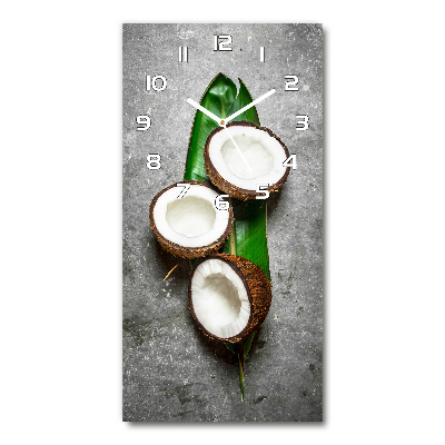 Horloge rectangulaire verticale Noix de coco sur une feuille