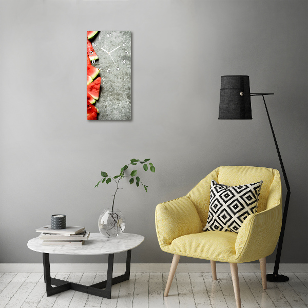 Horloge verticale en verre Pastèque