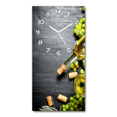 Horloge verticale en verre Raisins et vin