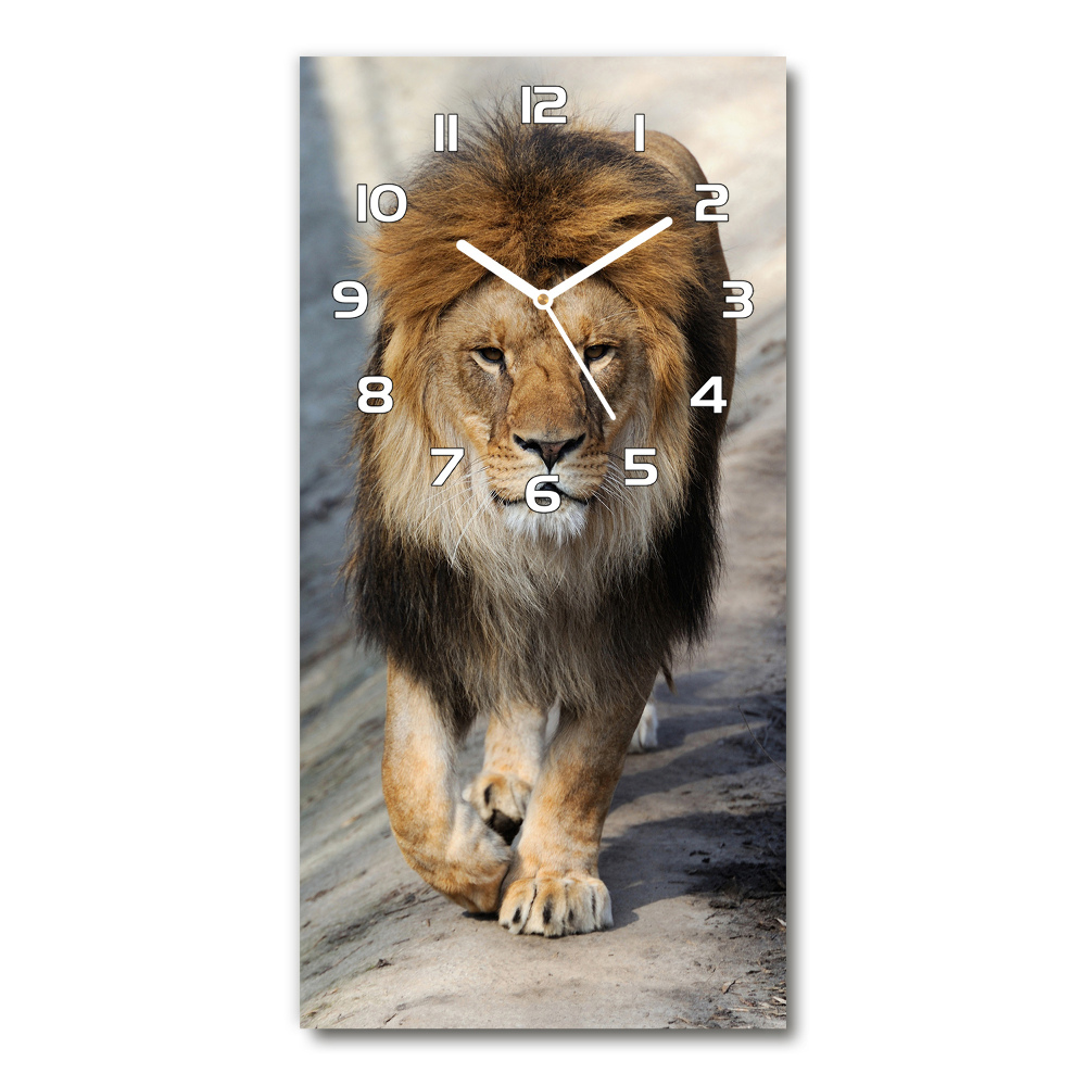 Horloge rectangulaire verticale Lion