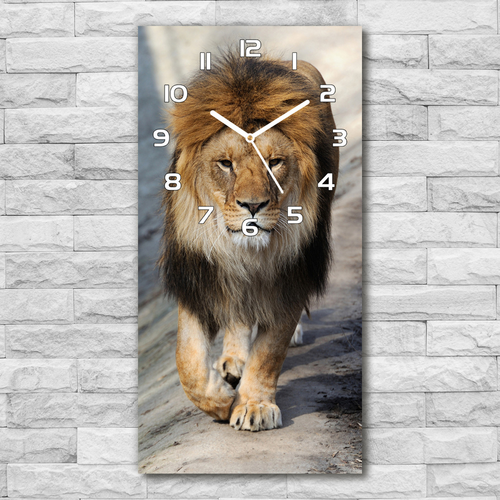 Horloge rectangulaire verticale Lion