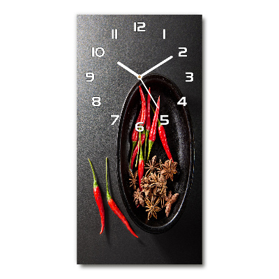 Horloge verticale en verre Piments