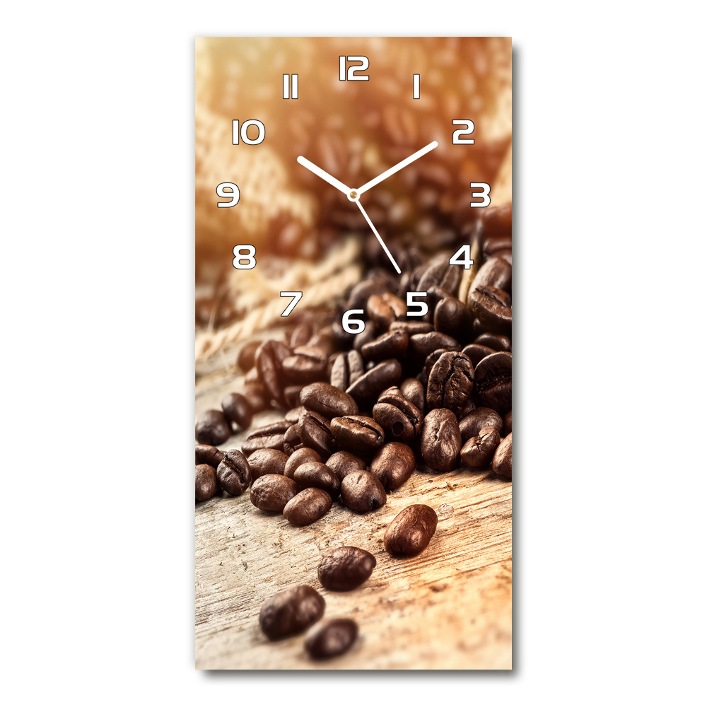 Horloge murale en verre rectangulaire Grains de café