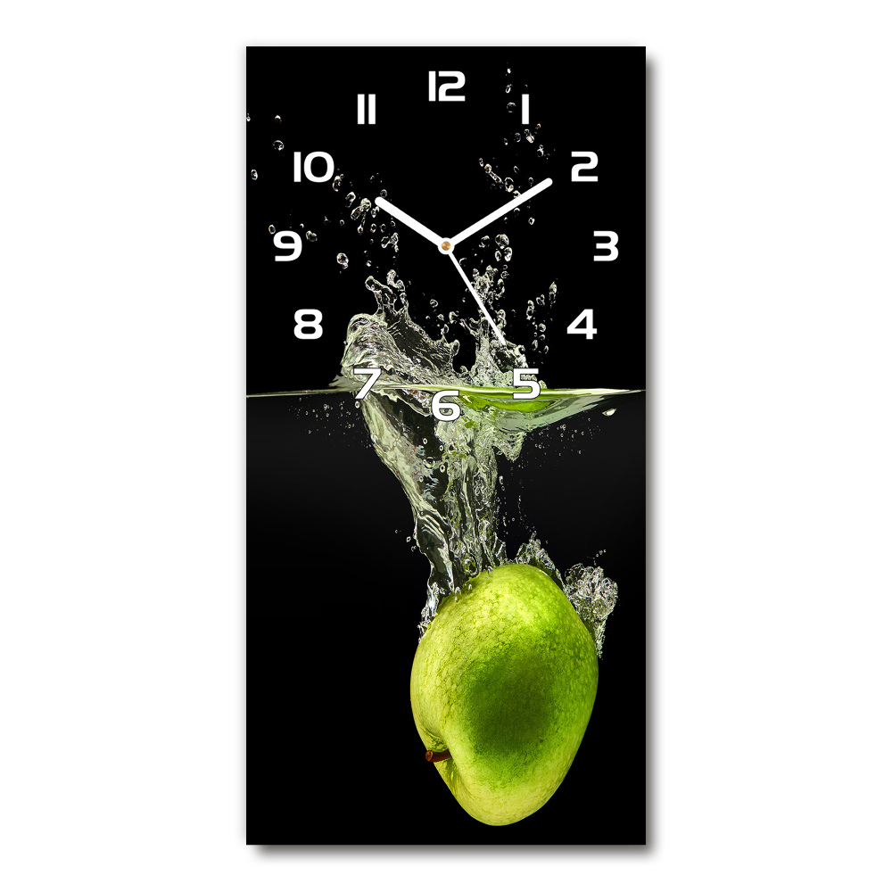 Horloge murale en verre rectangulaire Pommes vertes