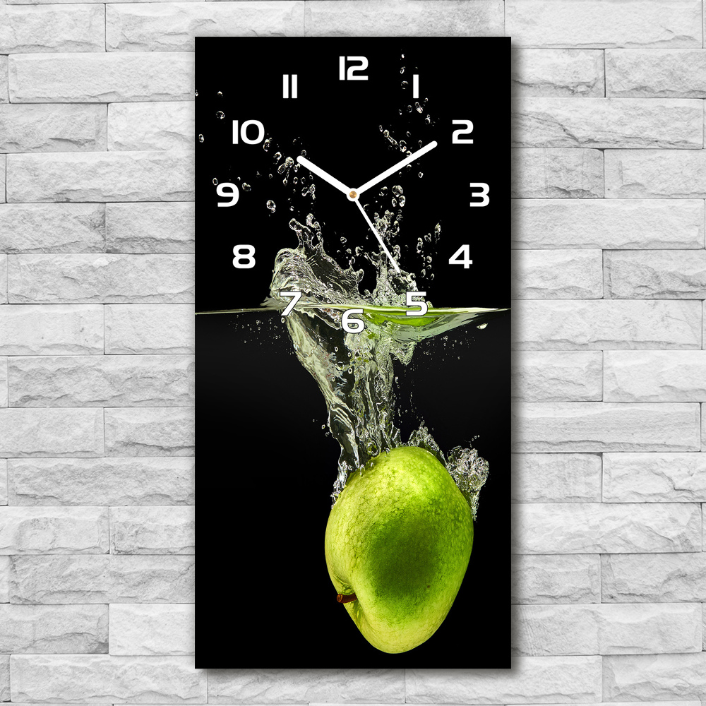 Horloge murale en verre rectangulaire Pommes vertes