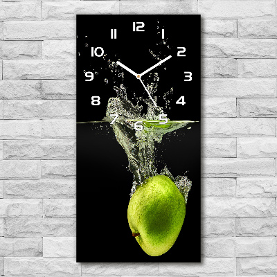 Horloge murale en verre rectangulaire Pommes vertes