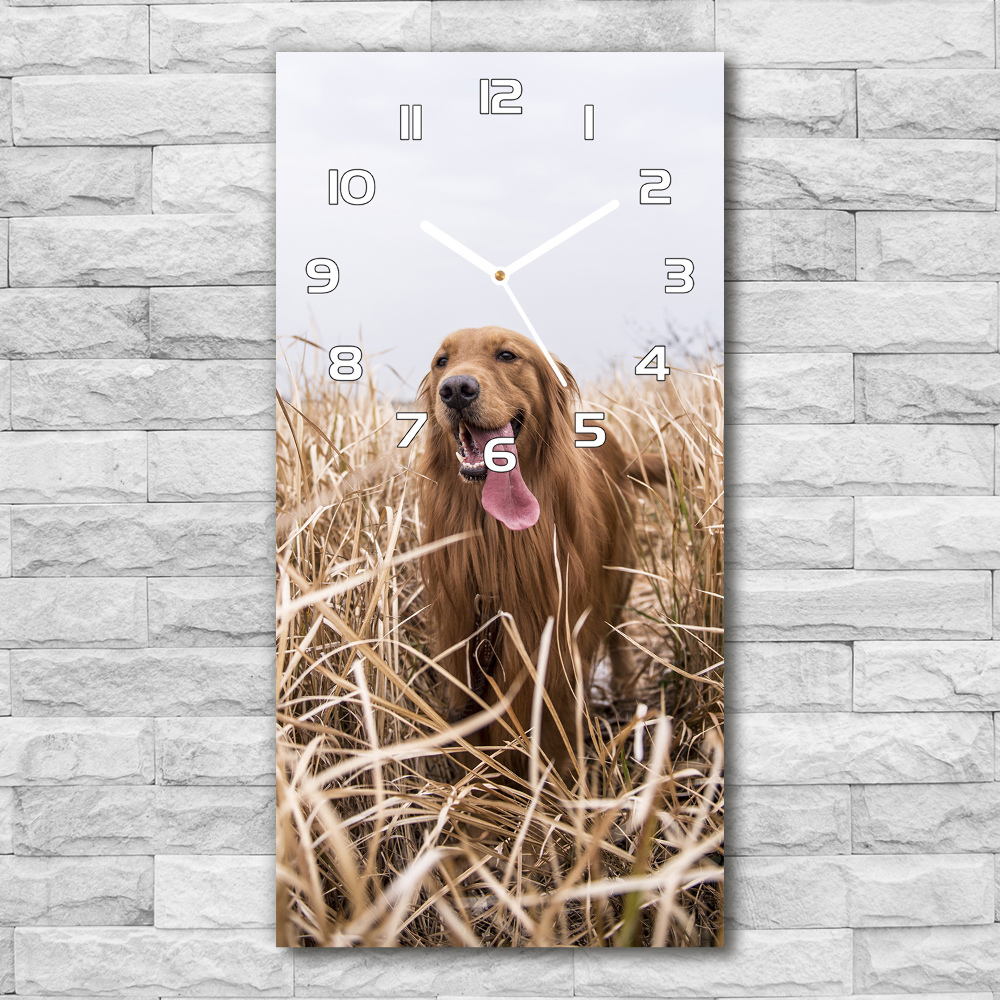 Horloge rectangulaire verticale Golden retriever