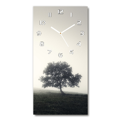 Horloge murale verticale Arbre dans la brume