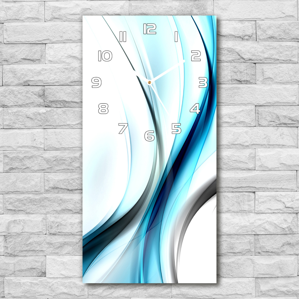 Horloge murale en verre rectangulaire Vagues abstraites