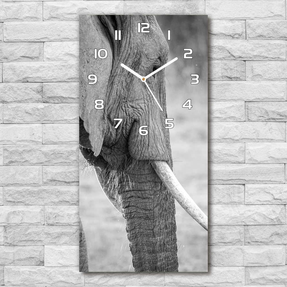 Horloge murale en verre rectangulaire Éléphant