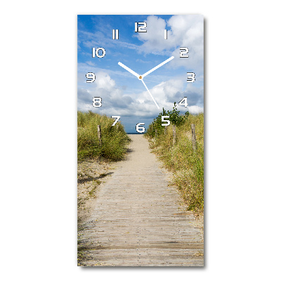 Horloge murale en verre rectangulaire Chemin vers la plage