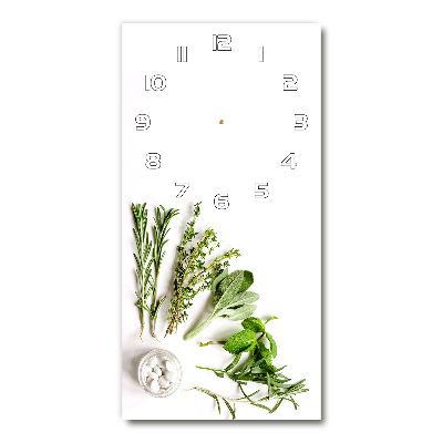 Horloge verticale en verre Herbes