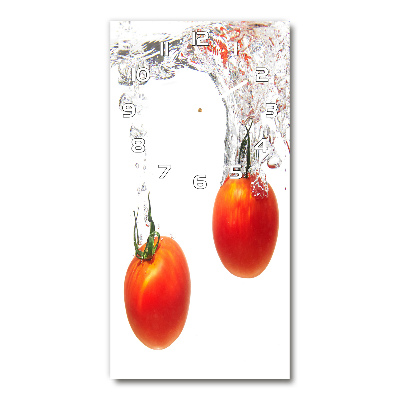 Horloge verticale en verre Tomates sous l'eau