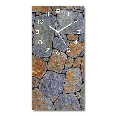 Horloge murale en verre rectangulaire Fond de pierres