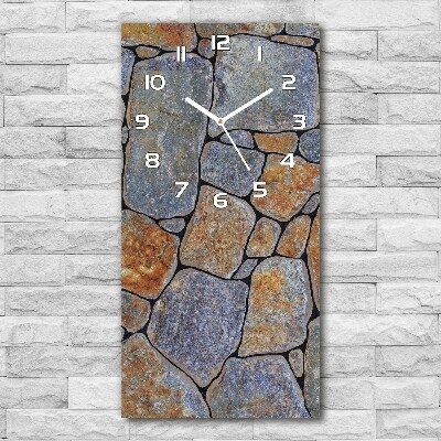 Horloge murale en verre rectangulaire Fond de pierres