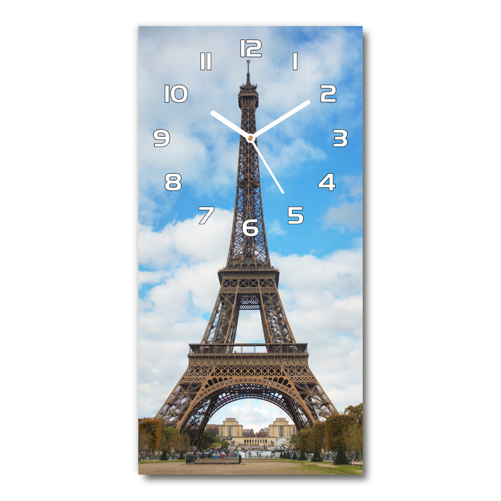 Horloge murale en verre rectangulaire Tour Eiffel Paris