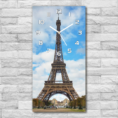 Horloge murale en verre rectangulaire Tour Eiffel Paris