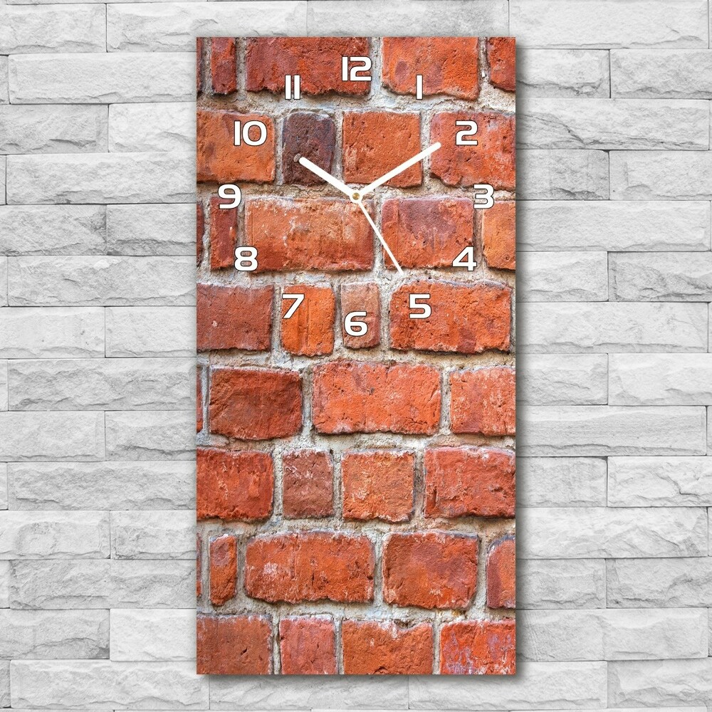 Horloge verticale en verre Mur de briques