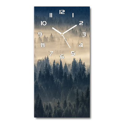 Horloge verticale en verre Brouillard sur la forêt