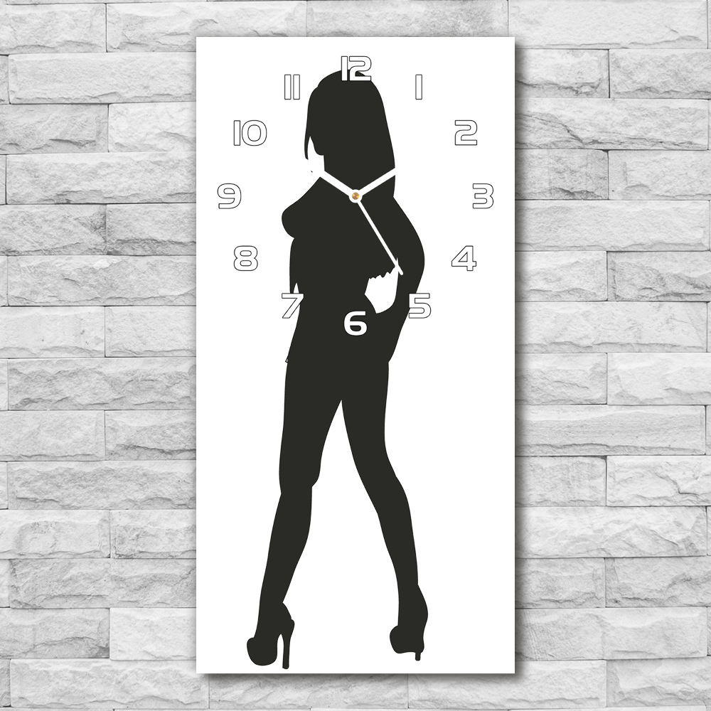 Horloge murale verticale Silhouette de femme