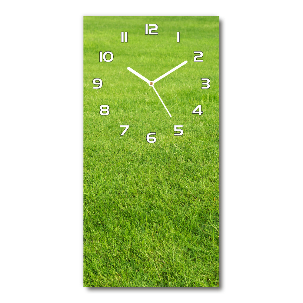 Horloge murale en verre rectangulaire Herbe verte