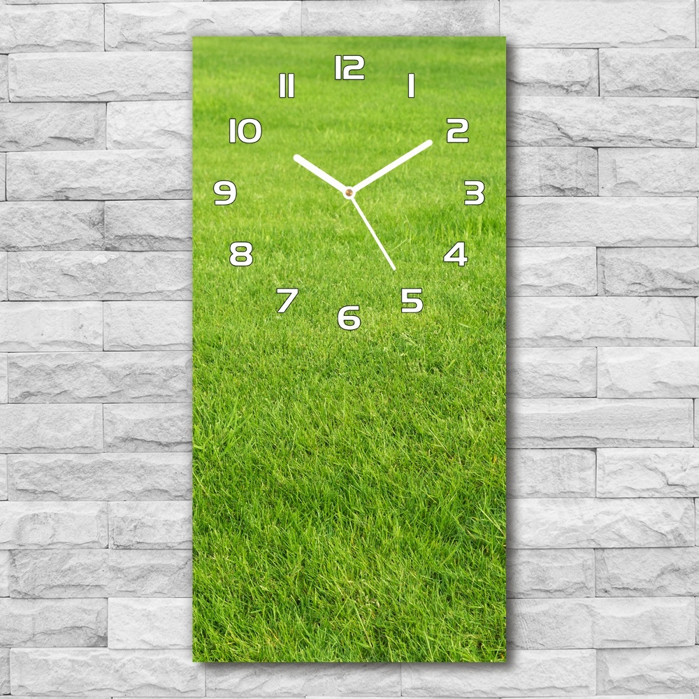 Horloge murale en verre rectangulaire Herbe verte