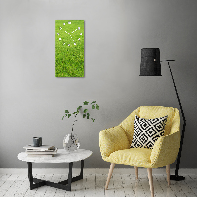 Horloge murale en verre rectangulaire Herbe verte