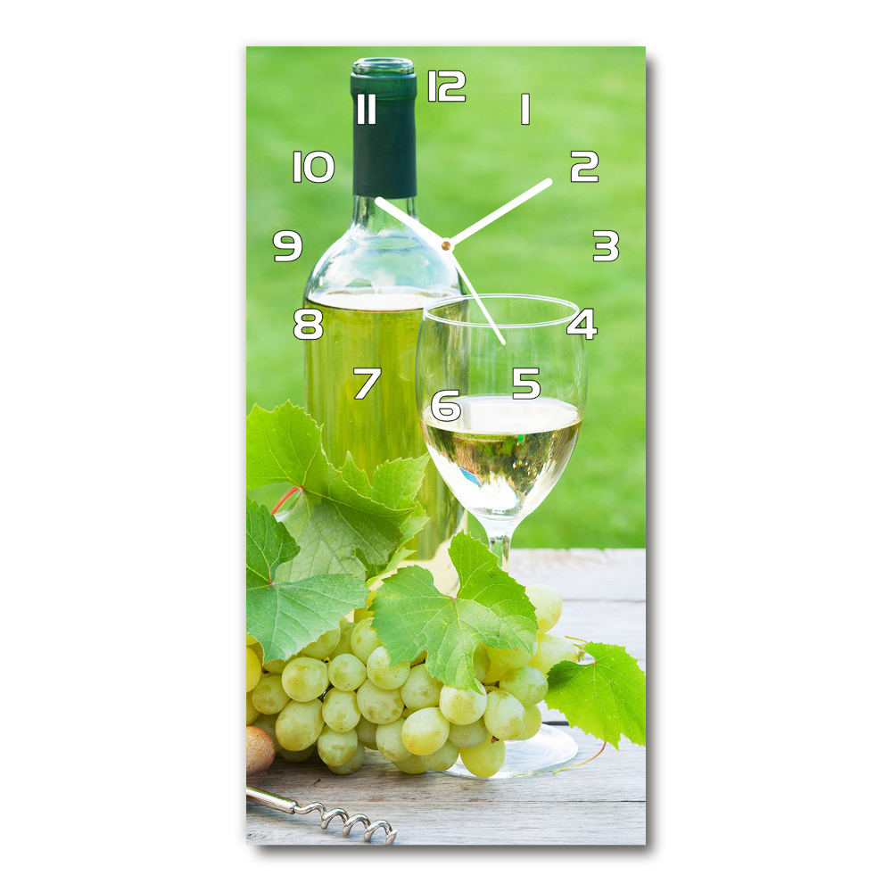 Horloge rectangulaire verticale Raisins et vin