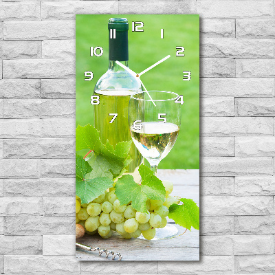 Horloge rectangulaire verticale Raisins et vin