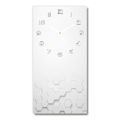 Horloge murale en verre rectangulaire Fond d'hexagones