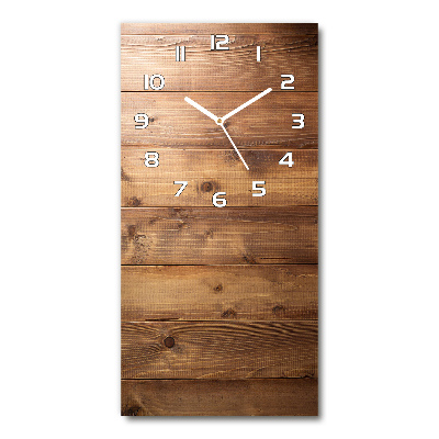 Horloge murale verticale Planches brunes