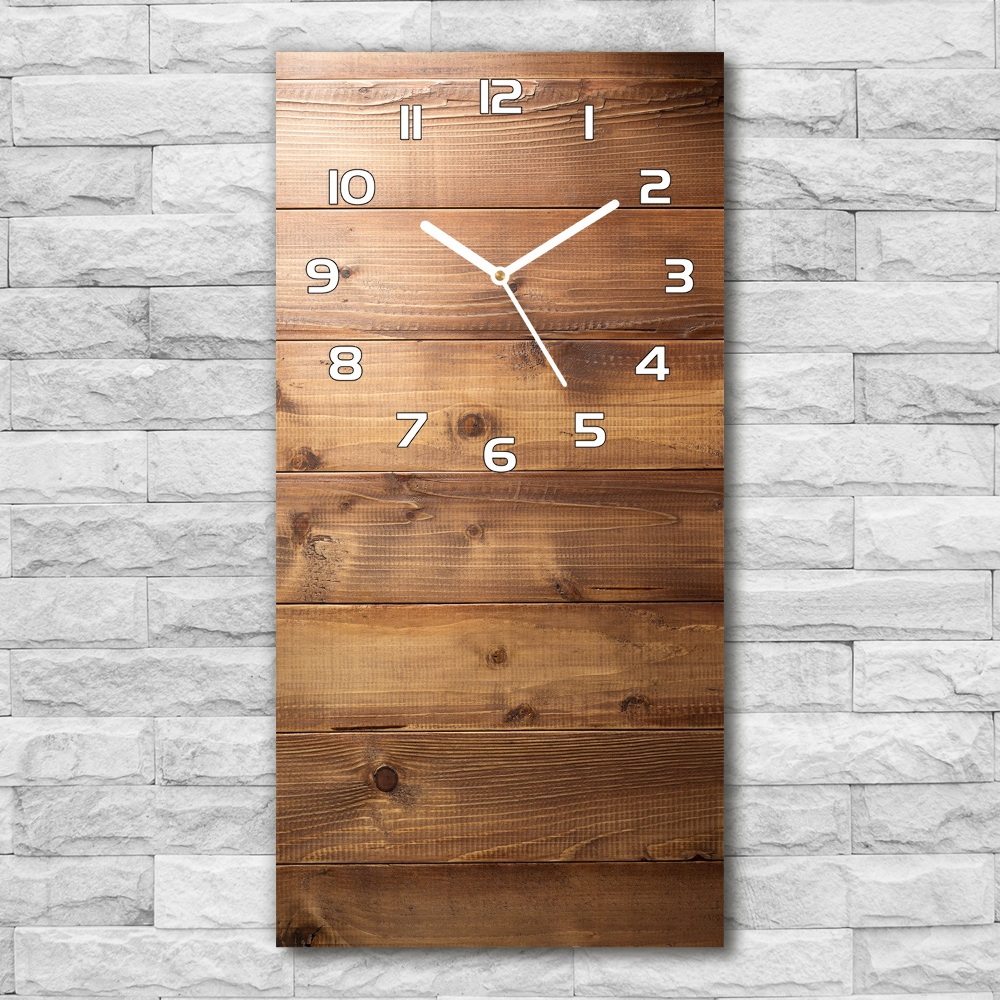 Horloge murale verticale Planches brunes